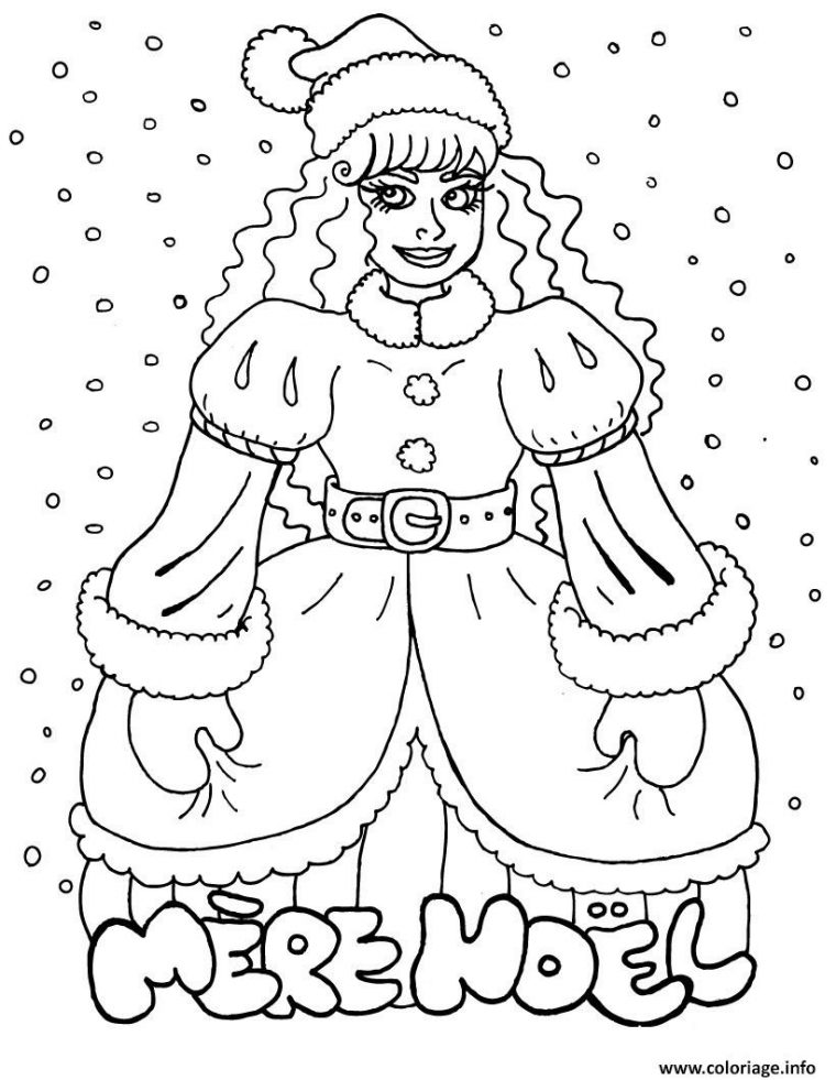 Coloriage La Mere Noel Dessin Noel À Imprimer encequiconcerne Coloriage De Noel À Imprimer Gratuit