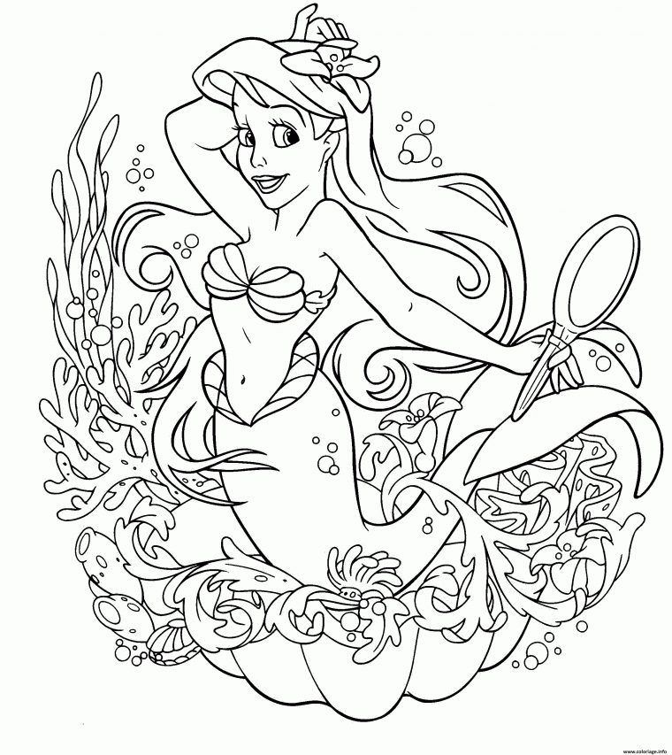 Coloriage La Petite Sirene Dans Coquillage Dessin Ariel La serapportantà Ariel La Petite Sirene Dessin