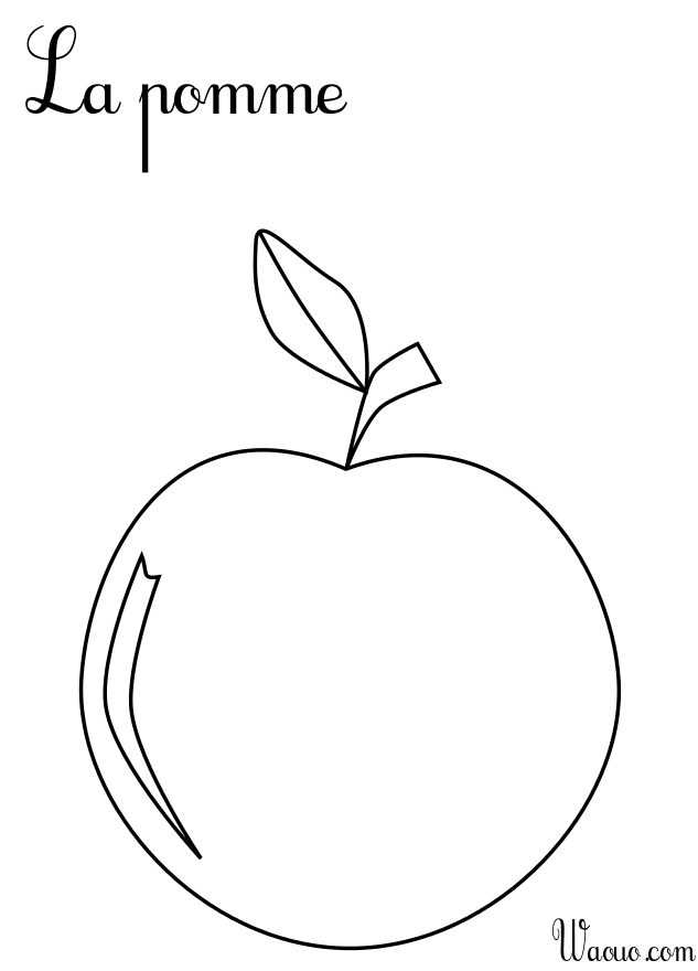 Coloriage La Pomme À Imprimer Et Colorier destiné Dessin Pommes