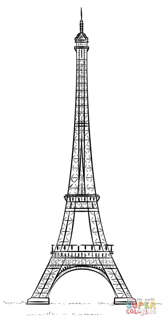 Coloriage - La Tour Eiffel  Coloriages À Imprimer Gratuits destiné Tour Eiffel À Colorier 