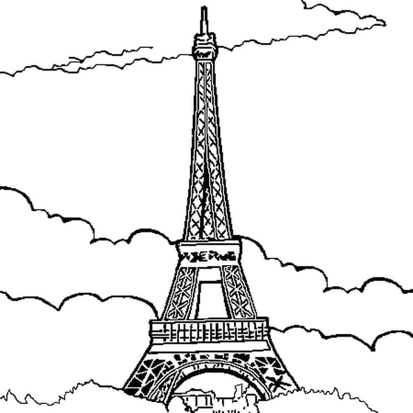 Coloriage La Tour Eiffel En Ligne Gratuit À Imprimer intérieur Tour Eiffel À Colorier