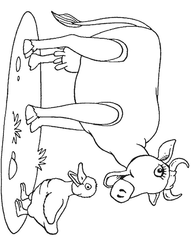 Coloriage La Vache Et Le Canard Dessin Gratuit À Imprimer serapportantà Vache À Colorier 