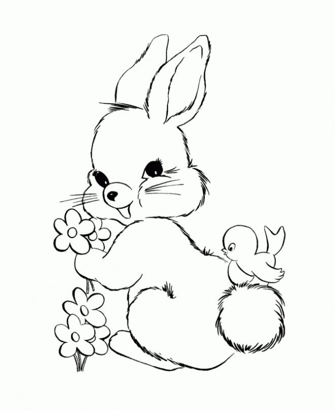 Coloriage Lapin Et Oiseau Pour Enfant Dessin Gratuit À intérieur Dessin De Colombe A Imprimer Gratuit 