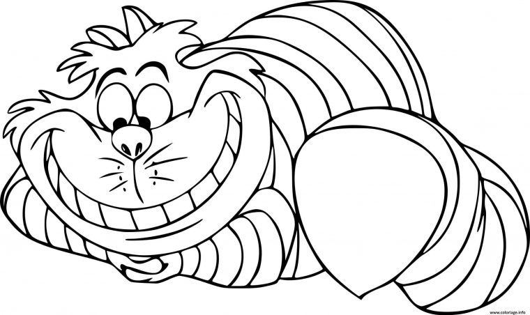 Coloriage Le Chat Fouin De Alice Dessin Alice Au Pays Des destiné Coloriage De Chat