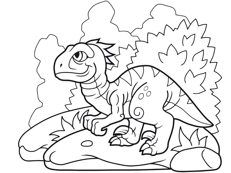 Coloriage : Le Dinosaure Sur Son Rocher destiné Jeux En Ligne Dinosaure 