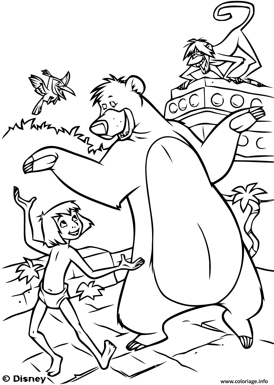 Coloriage Le Livre De La Jungle Film Disney Dessin Disney concernant Livre Coloriage À Imprimer 