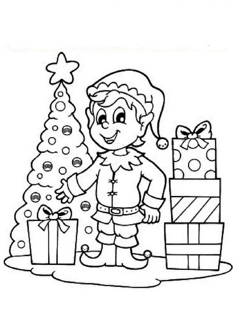 Coloriage – Le Lutin Du Père Noël à Coloriage De Noel À Imprimer