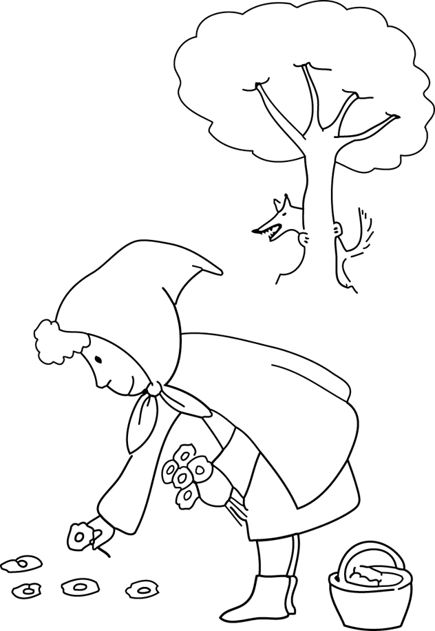 Coloriage Le Petit Chaperon Rouge #49249 (Dessins Animés encequiconcerne Dessin Du Chaperon Rouge 