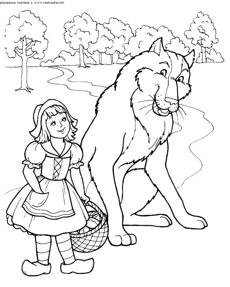 Coloriage Le Petit Chaperon Rouge #49317 (Dessins Animés dedans Coloriage Petit Chaperon Rouge