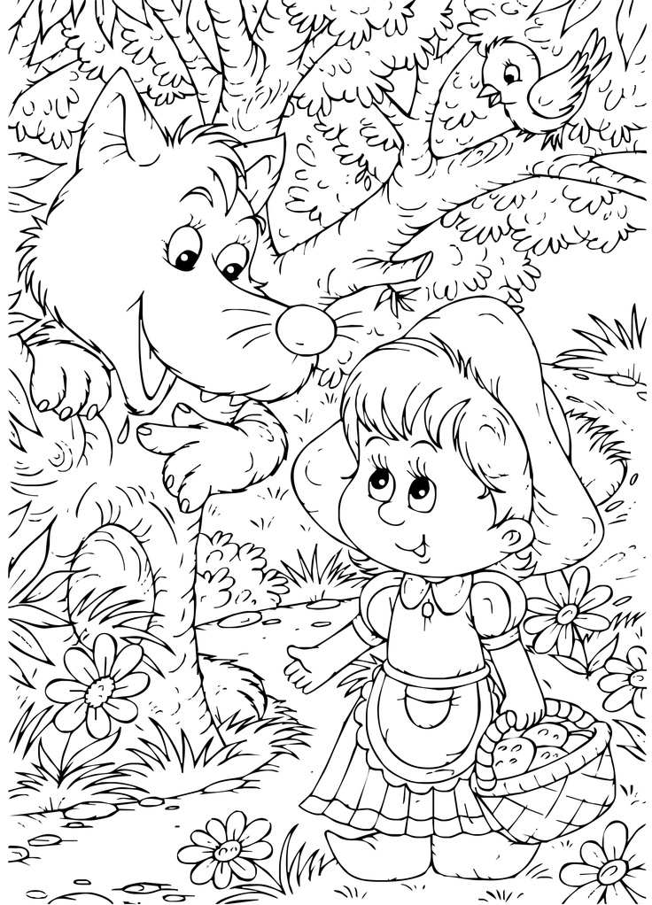 Coloriage Le Petit Chaperon Rouge #49369 (Dessins Animés dedans Coloriage Chaperon Rouge 