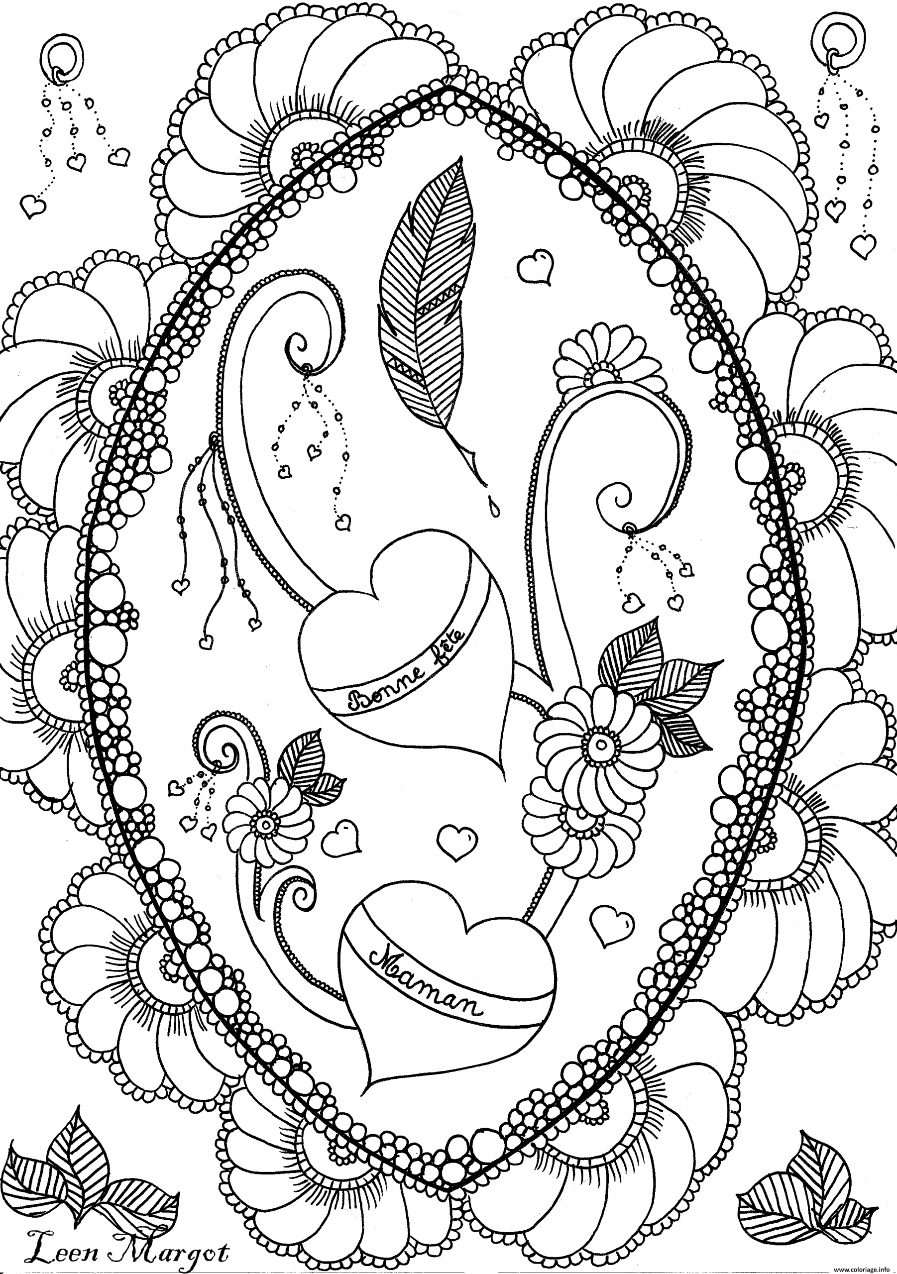 Coloriage Leen Margot Fete Des Meres Copie Dessin avec Coloriage Fetes Des Meres A Imprimer