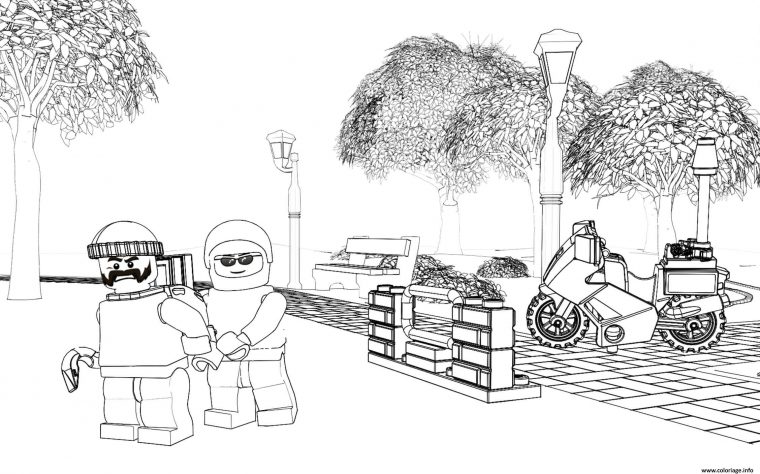 Coloriage Lego Police Crook Pursuit Dessin Lego City À tout Coloriage De Lego City