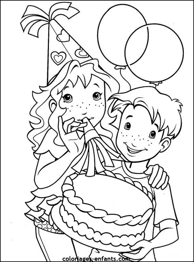 Coloriage Les Enfants S&amp;#039;Amusent Pendant L&amp;#039;Anniversaire pour Coloriage Enfants A Imprimer 