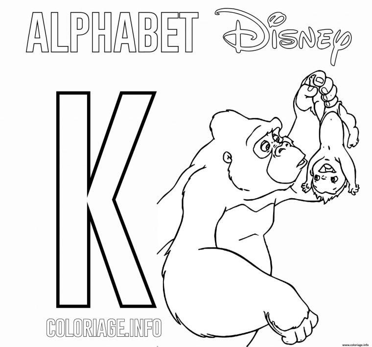 Coloriage Lettre K Pour Kala De Tarzan Dessin Alphabet encequiconcerne Coloriage Lettres