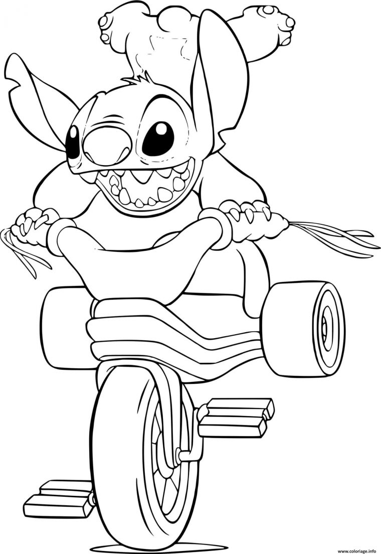 Coloriage Lilo And Stitch Course De Moto Dessin Stitch À avec Coloriage Moto À Imprimer Gratuit