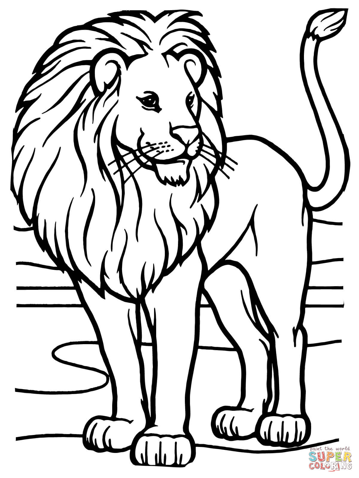 Coloriage - Lion D&amp;#039;Afrique  Coloriages À Imprimer Gratuits concernant Animaux D Afrique Coloriage 