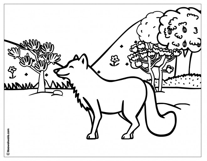 Coloriage Loup Heureux Dans La Forêt Dessin Gratuit À Imprimer tout Coloriage Loup À Imprimer 