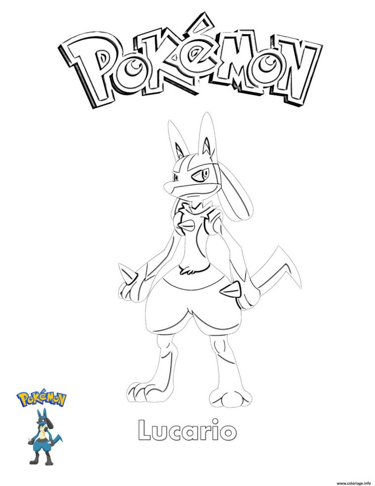 Coloriage Lucario Pokemon Dessin Pokemon À Imprimer encequiconcerne Coloriage En Ligne Pokemon