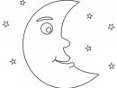 Coloriage Lune Entourée Par Les Étoiles encequiconcerne Dessin De Lune Et Etoile