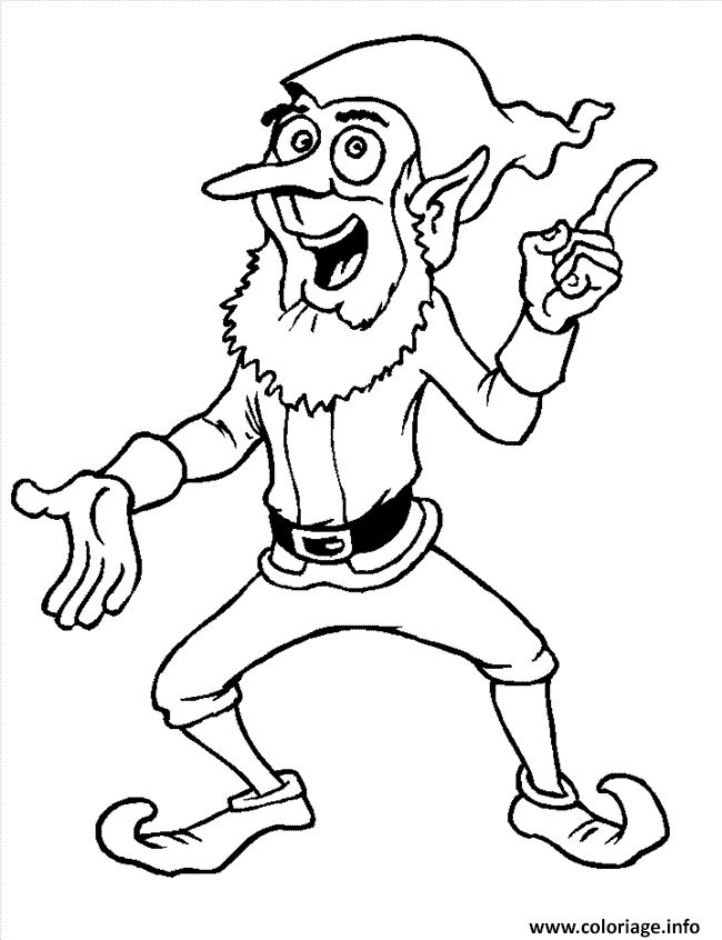 Coloriage Lutin De Noel 40 Dessin À Imprimer  Lutins A destiné Lutin À Colorier