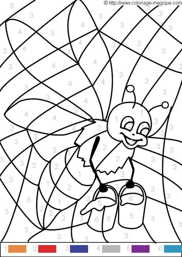 Coloriage Magique Abeille Facile Dessin Gratuit À Imprimer avec Coloriage Magique Facile 