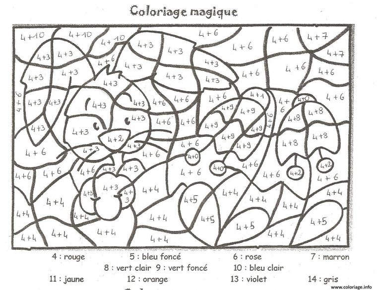 Coloriage Magique Ce2 Addition 22 Dessin Magique À Imprimer intérieur Coloriage Magique Avec Addition A Imprimer