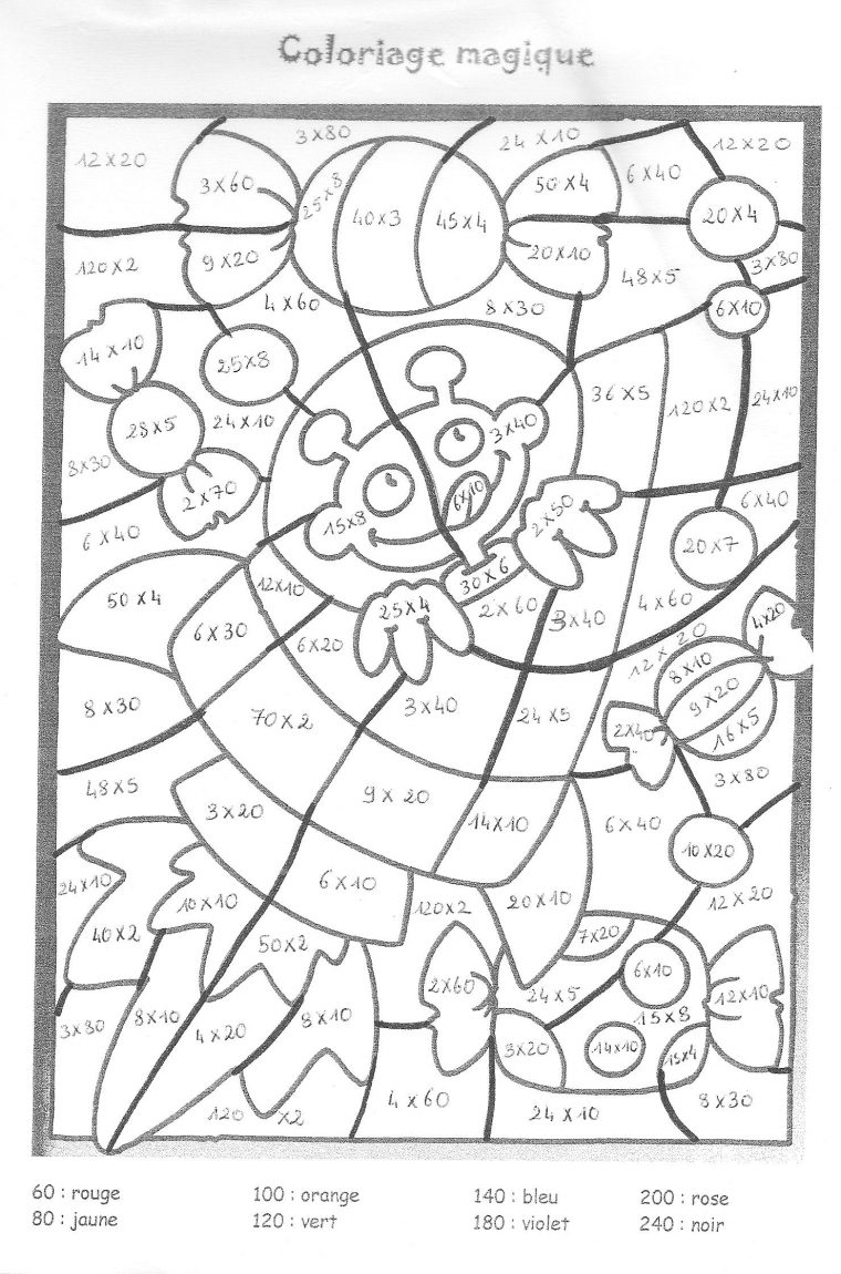 Coloriage Magique De Multiplication encequiconcerne Dessin Magique Multiplication