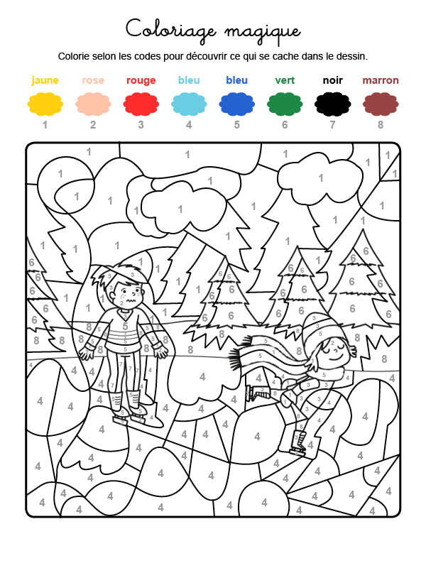 Coloriage Magique D&amp;#039;Enfants En Hiver dedans Jeu Coloriage Magique 