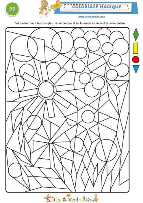 Coloriage Magique Formes Géométriques Maternelle destiné Coloriage Geometrique