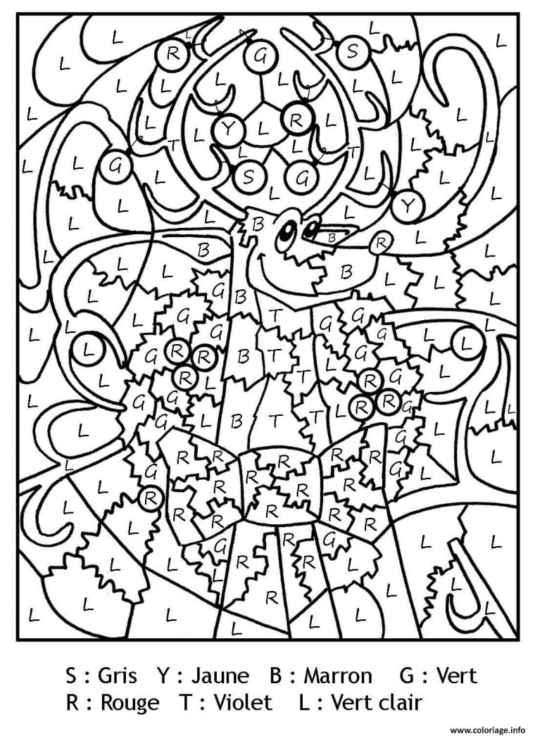 Coloriage Magique Lettre Renne De Noel Dessin Magique Noel dedans Coloriage Chiffres À Imprimer