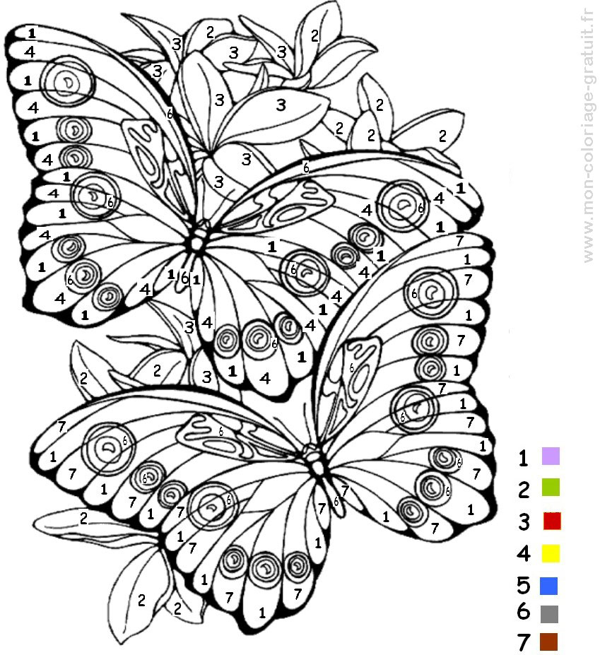 Coloriage Magique Papillon - Mon Coloriage En Ligne Gratuit pour Papillon En Coloriage 