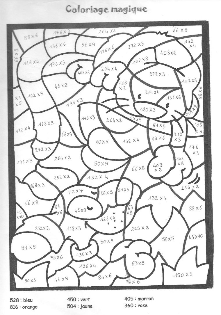 Coloriage Magique Paques Multiplication pour Coloriage Magique