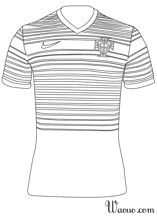 Coloriage Maillot Du Portugal À Imprimer Et Colorier pour Coloriage De Drapeau À Imprimer 