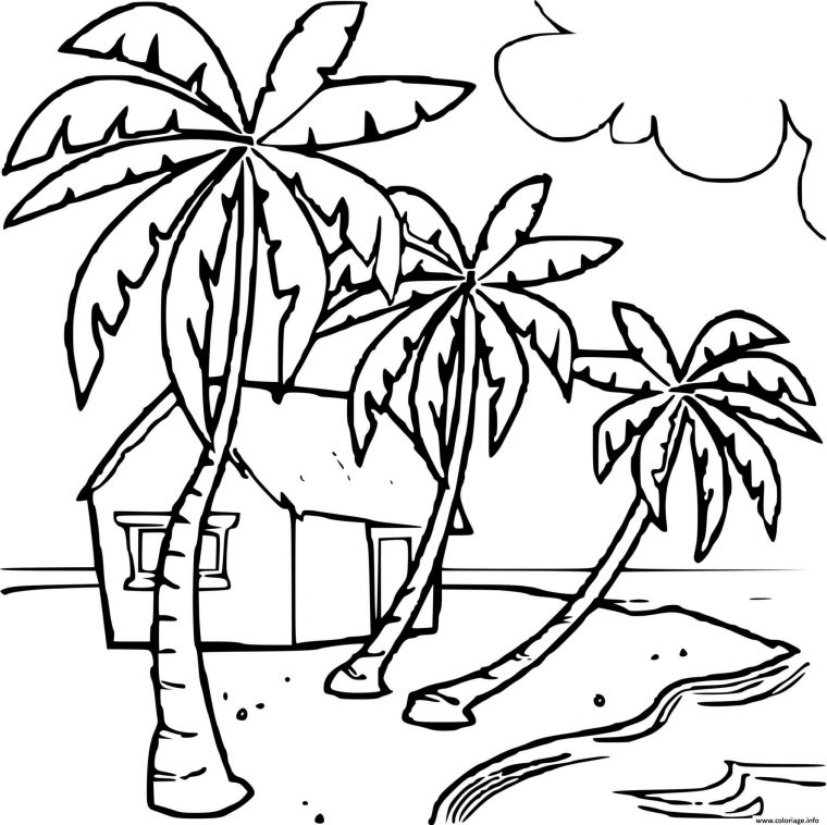 Coloriage Maison Au Bord De La Mer Plage Dessin Plage À destiné Coloriage Mer