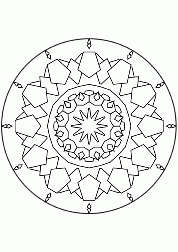 Coloriage Mandala 18 Sur Hugolescargot pour Coloriage Mandala Cm1 