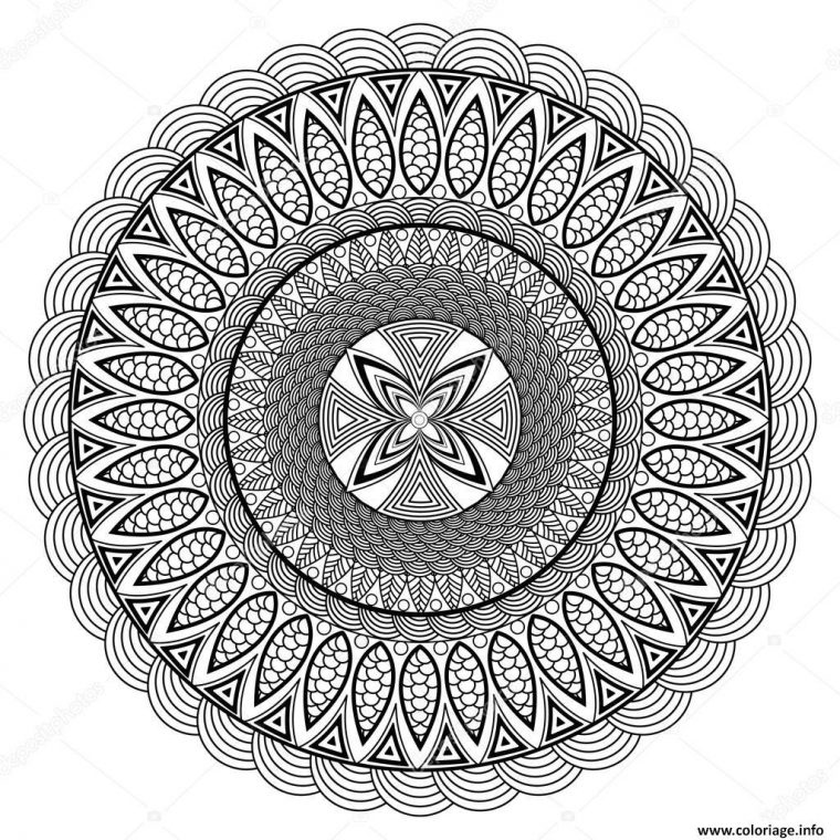 Coloriage Mandala Adulte Boho Style Dessin Mandala À Imprimer dedans Coloriage Difficile À Imprimer