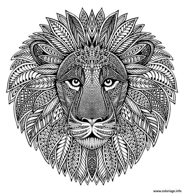 Coloriage Mandala Animal Adult Lion Dessin Mandala Animaux avec Coloriage De Mandala