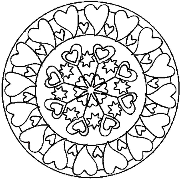 Coloriage Mandala Coeur En Ligne Gratuit À Imprimer destiné Dessins Mandala Gratuit A Imprimer 