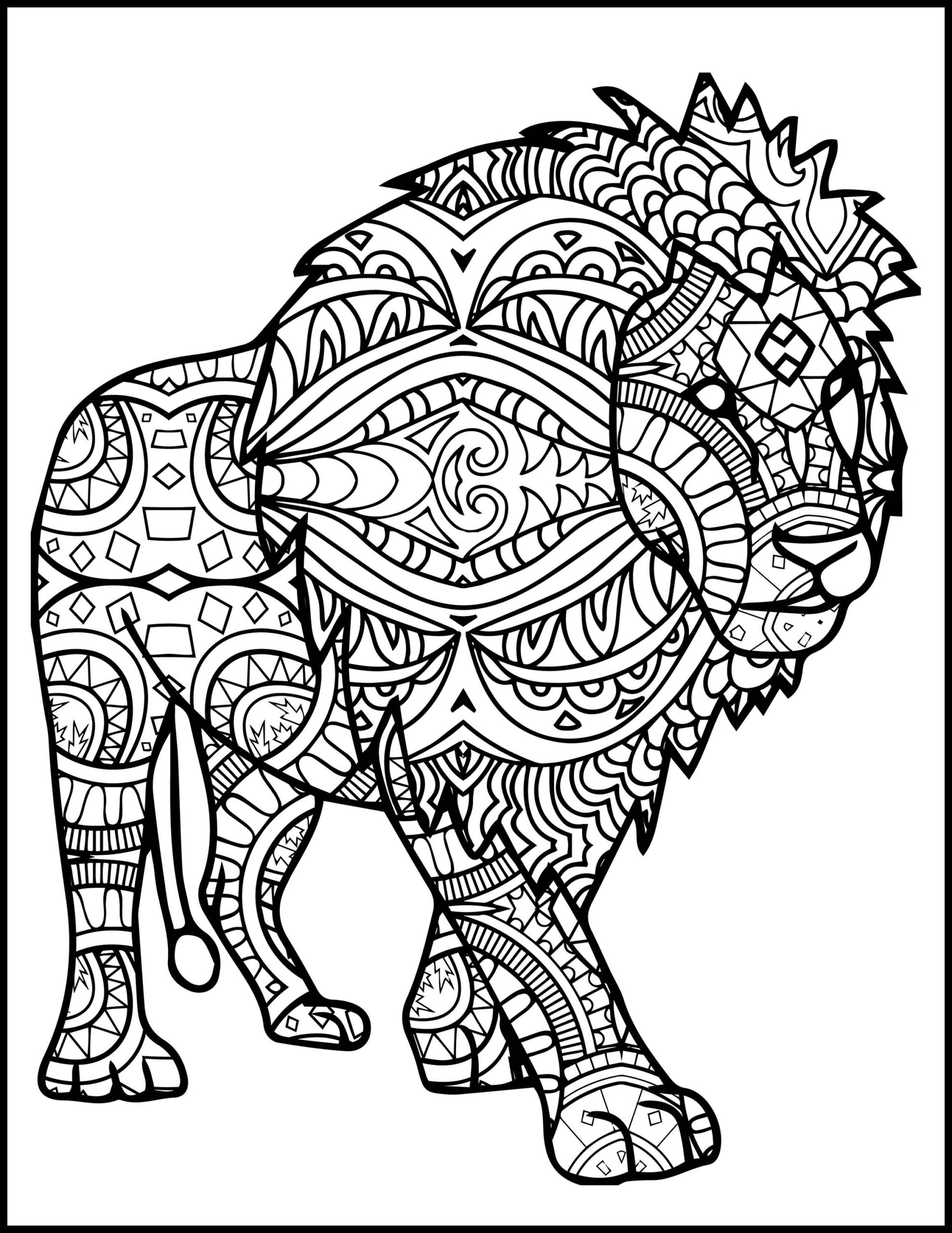 Coloriage Mandala - Coloriage Mandala Animaux Lion À Imprimer destiné Lion À Imprimer 