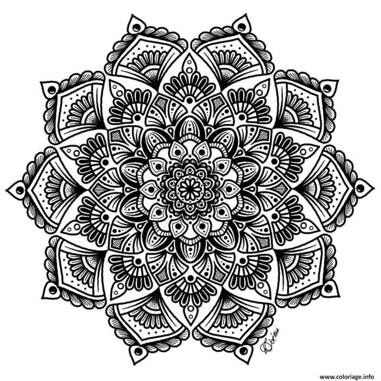 Coloriage Mandala Complexe Adulte Fleurs Art Therapie pour Coloriage De Fleurs À Imprimer Gratuit