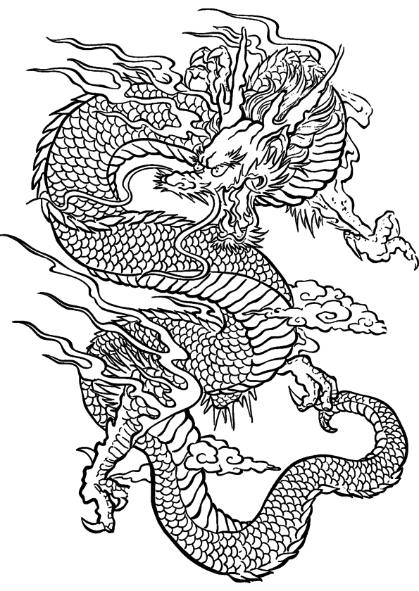 Coloriage Mandala Dessin Dragon Chinois - Coloriage Tigre encequiconcerne Déssin De Dragon 