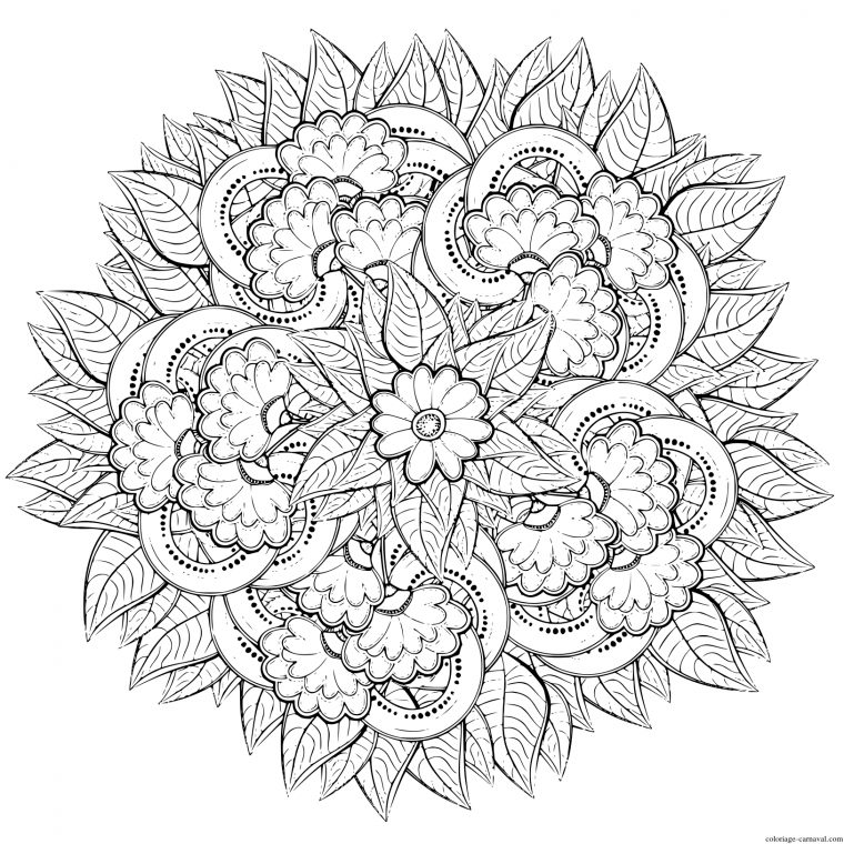 Coloriage Mandala Difficile 29 Dessin Gratuit – Coloriage serapportantà Fleur Coloriage