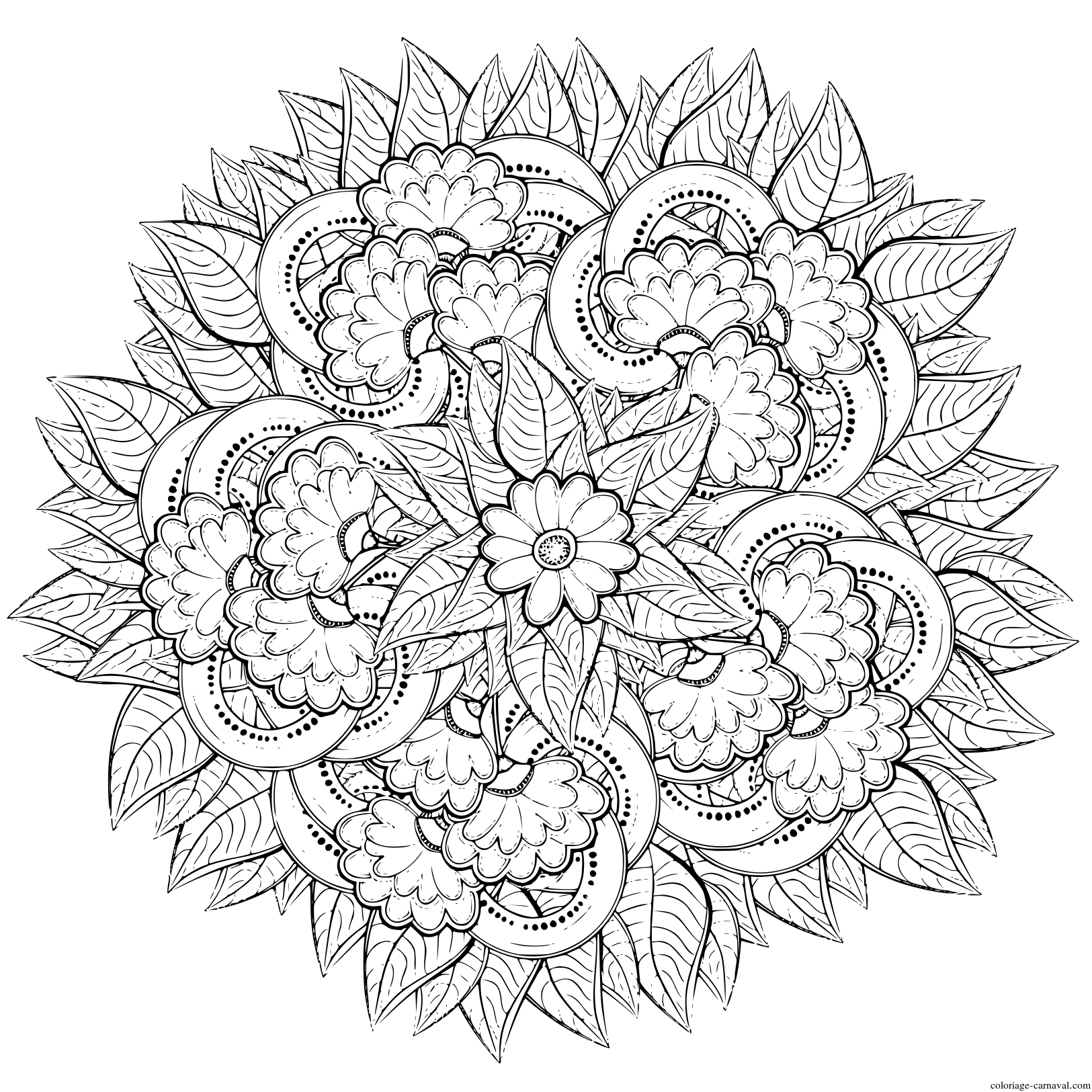 Coloriage Mandala Difficile 29 Dessin Gratuit - Coloriage serapportantà Fleur Coloriage 