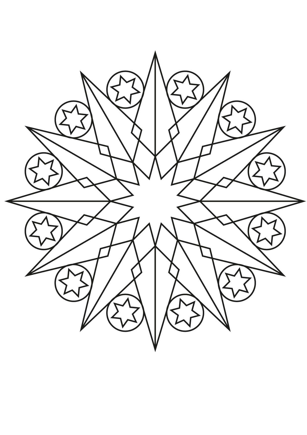 Coloriage Mandala Etoile 2 - Coloriage Mandalas encequiconcerne Coloriage Etoile 