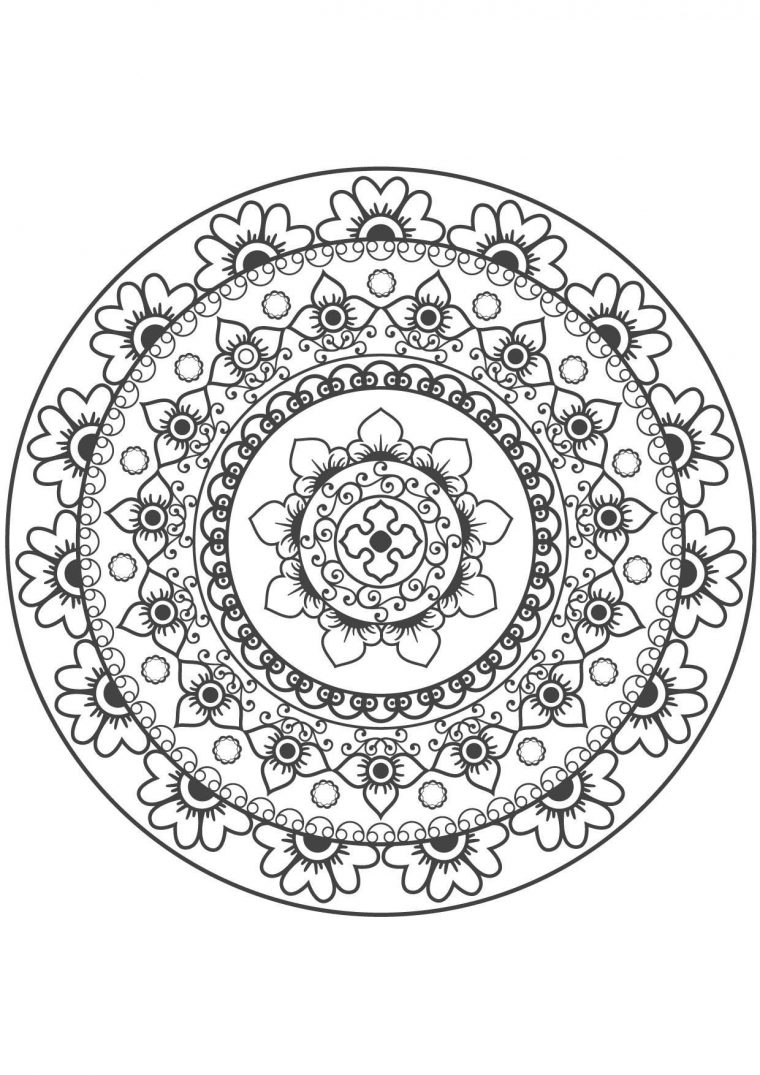 Coloriage Mandala Fleur 10 – Coloriage Mandalas encequiconcerne Dessin Mandala