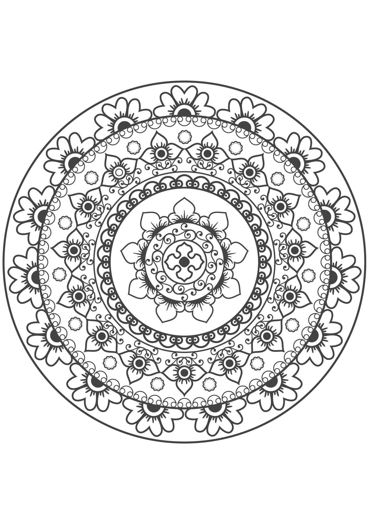Coloriage Mandala Fleur 10 - Coloriage Mandalas encequiconcerne Dessin Mandala 