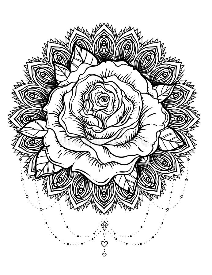 Coloriage Mandala Fleur Rose - Coloriage Tigre Mandala avec Coloriages Mandalas Fleurs 