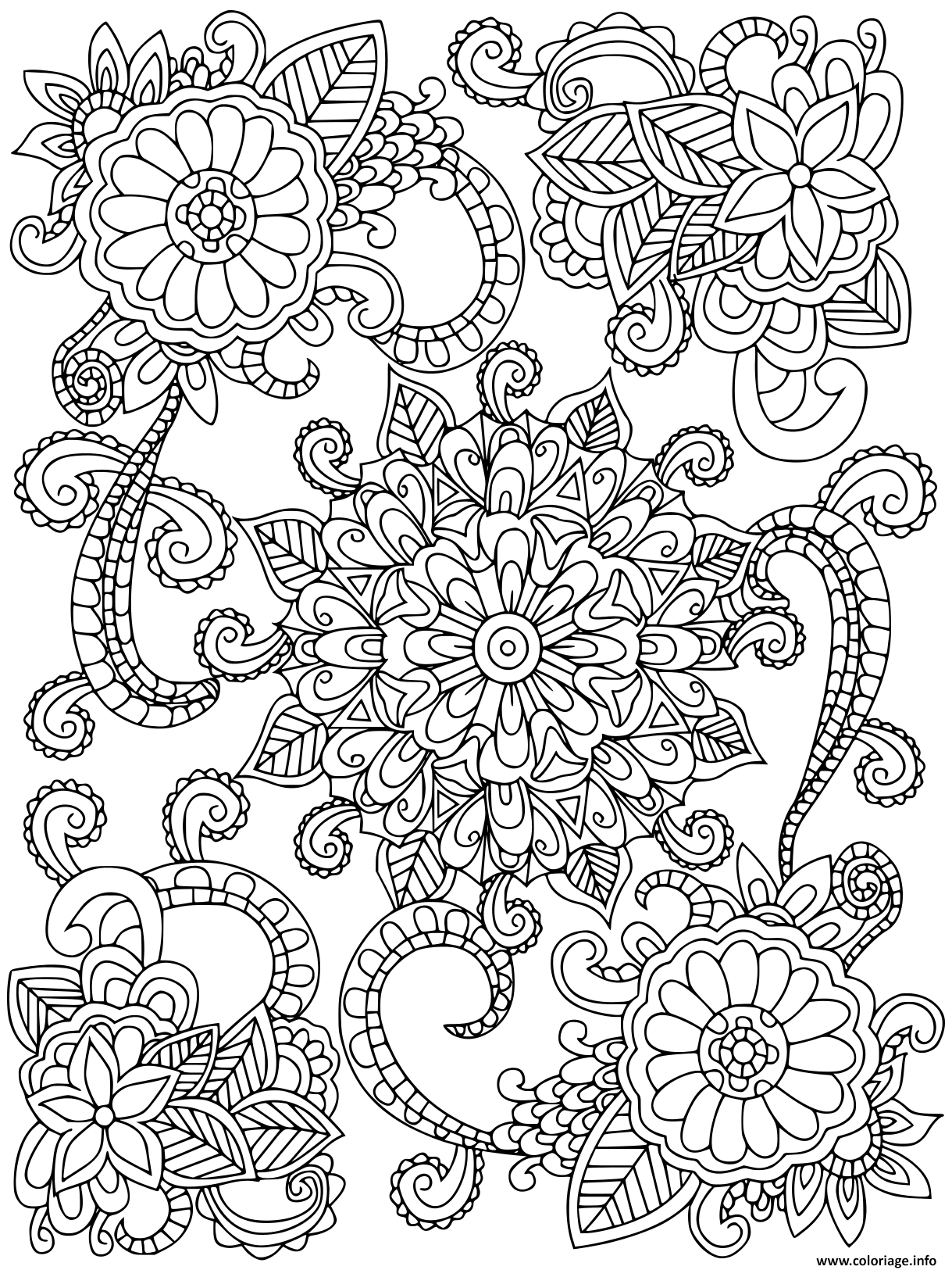 Coloriage Mandala Fleurs Pour Adulte Dessin Mandala À Imprimer destiné Mandalas Gratuits À Imprimer