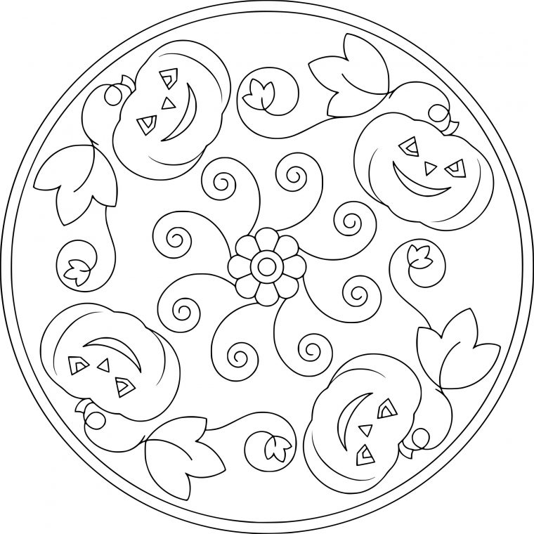 Coloriage Mandala Halloween Et Dessin À Imprimer destiné Imprimer Dessin Mandala