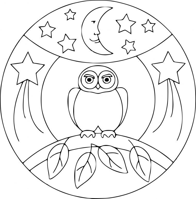 Coloriage Mandala Hibou À Imprimer pour Mandala Dragon À Imprimer